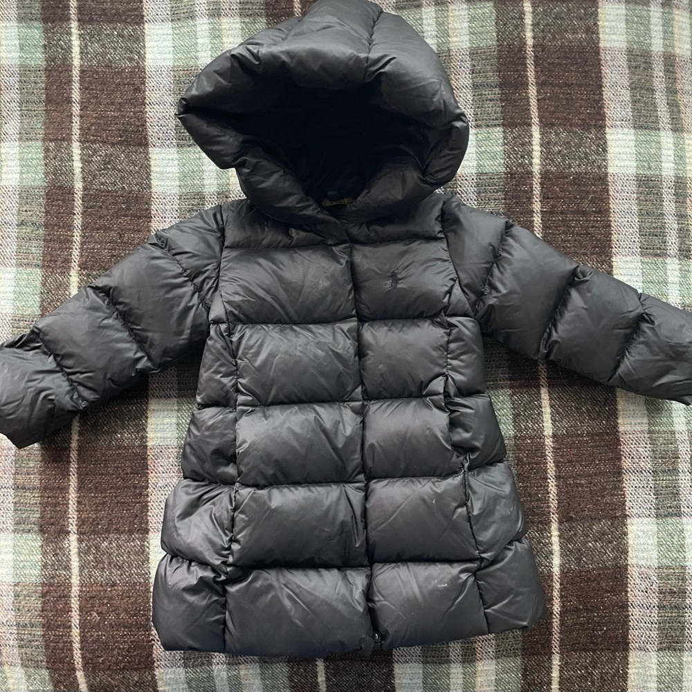 Ralph Lauren Polo Black 100% Down Fill Coat - Size 2T